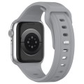 For Apple Watch 3 42mm Square Buckle Silicone Watch Band(Light Grey)