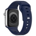 For Apple Watch 3 42mm Square Buckle Silicone Watch Band(Midnight Blue)
