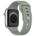 For Apple Watch SE 2023 44mm Square Buckle Silicone Watch Band(Grey Green)