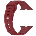 For Apple Watch SE 2023 40mm Square Buckle Silicone Watch Band(Wine Red)