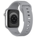 For Apple Watch 9 45mm Square Buckle Silicone Watch Band(Light Grey)