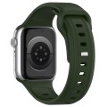 For Apple Watch 9 41mm Square Buckle Silicone Watch Band(Green)