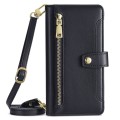 For Huawei Mate 60 Pro / Pro+ Lite Sheep Texture Cross-body Zipper Wallet Leather Phone Case(Black)