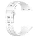 For Apple Watch 8 41mm Square Buckle Armor Style Silicone Watch Band(White)