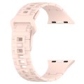 For Apple Watch SE 2022 40mm Square Buckle Armor Style Silicone Watch Band(Light Pink)