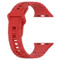 For Apple Watch SE 2022 44mm Square Buckle Armor Style Silicone Watch Band(Red)