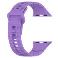 For Apple Watch SE 2022 44mm Square Buckle Armor Style Silicone Watch Band(Purple)