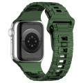 For Apple Watch 6 40mm Square Buckle Armor Style Silicone Watch Band(Plating Green)