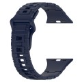 For Apple Watch 6 44mm Square Buckle Armor Style Silicone Watch Band(Midnight Blue)