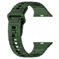 For Apple Watch 3 38mm Square Buckle Armor Style Silicone Watch Band(Plating Green)