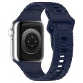 For Apple Watch SE 2023 40mm Square Buckle Armor Style Silicone Watch Band(Midnight Blue)