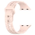 For Apple Watch Ultra 2 49mm Square Buckle Armor Style Silicone Watch Band(Light Pink)