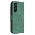 For Samsung Galaxy S24+ 5G Magnetic Buckle Rhombus Texture Leather Phone Case(Green)