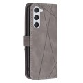 For Samsung Galaxy S24 5G Magnetic Buckle Rhombus Texture Leather Phone Case(Grey)