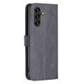 For Samsung Galaxy A35 Magnetic Buckle Rhombus Texture Leather Phone Case(Black)
