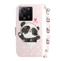 For Xiaomi 13T / 13T Pro / Redmi K60 Ultra 3D Colored Horizontal Flip Leather Phone Case(Heart Panda