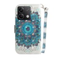 For Xiaomi Redmi Note 13 5G 3D Colored Horizontal Flip Leather Phone Case(Peacock Wreath)