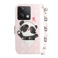 For Xiaomi Redmi Note 13 5G 3D Colored Horizontal Flip Leather Phone Case(Heart Panda)