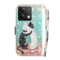 For Xiaomi Redmi Note 13 5G 3D Colored Horizontal Flip Leather Phone Case(Black White Cat)