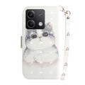 For Xiaomi Redmi Note 13 5G 3D Colored Horizontal Flip Leather Phone Case(Cute Cat)