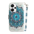 For Xiaomi Redmi Note 13 Pro+ 5G 3D Colored Horizontal Flip Leather Phone Case(Peacock Wreath)