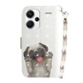 For Xiaomi Redmi Note 13 Pro+ 5G 3D Colored Horizontal Flip Leather Phone Case(Pug)