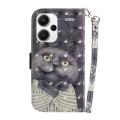 For Xiaomi Redmi Note 13 Pro+ 5G 3D Colored Horizontal Flip Leather Phone Case(Hug Cat)