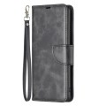 For Samsung Galaxy S23 FE 5G Lambskin Texture Pure Color Flip Leather Phone Case(Black)