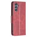 For Samsung Galaxy M34 5G Lambskin Texture Pure Color Flip Leather Phone Case(Red)