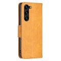 For Samsung Galaxy S24+ 5G Lambskin Texture Pure Color Flip Leather Phone Case(Yellow)