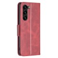 For Samsung Galaxy S24+ 5G Lambskin Texture Pure Color Flip Leather Phone Case(Red)