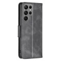 For Samsung Galaxy S24 Ultra 5G Lambskin Texture Pure Color Flip Leather Phone Case(Black)