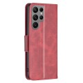 For Samsung Galaxy S24 Ultra 5G Lambskin Texture Pure Color Flip Leather Phone Case(Red)