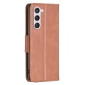 For Samsung Galaxy S24 5G Lambskin Texture Pure Color Flip Leather Phone Case(Brown)