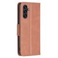 For Samsung Galaxy A35 Lambskin Texture Pure Color Flip Leather Phone Case(Brown)