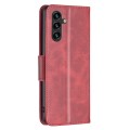 For Samsung Galaxy A55 Lambskin Texture Pure Color Flip Leather Phone Case(Red)