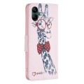 For Samsung Galaxy A05 Colored Drawing Pattern Leather Phone Case(Giraffe)