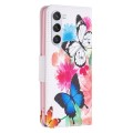 For Samsung Galaxy S24 5G Colored Drawing Pattern Leather Phone Case(Butterflies)