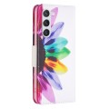 For Samsung Galaxy S24 5G Colored Drawing Pattern Leather Phone Case(Sun Flower)