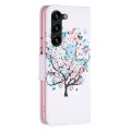 For Samsung Galaxy S24+ 5G Colored Drawing Pattern Leather Phone Case(Tree)