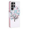 For Samsung Galaxy S24 Ultra 5G Colored Drawing Pattern Leather Phone Case(Tree)