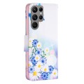 For Samsung Galaxy S24 Ultra 5G Colored Drawing Pattern Leather Phone Case(Butterfly Love)