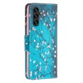 For Samsung Galaxy A35 Colored Drawing Pattern Leather Phone Case(Plum Blossom)