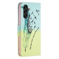 For Samsung Galaxy A35 Colored Drawing Pattern Leather Phone Case(Feather)
