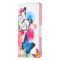 For Samsung Galaxy A55 Colored Drawing Pattern Leather Phone Case(Butterflies)