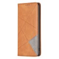 For Samsung Galaxy S24+ 5G Rhombus Texture Magnetic Leather Phone Case(Yellow)