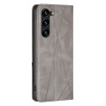 For Samsung Galaxy S24+ 5G Rhombus Texture Magnetic Leather Phone Case(Grey)