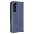 For Samsung Galaxy S24+ 5G Rhombus Texture Magnetic Leather Phone Case(Blue)