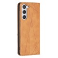 For Samsung Galaxy S24 5G Rhombus Texture Magnetic Leather Phone Case(Yellow)