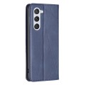 For Samsung Galaxy S24 5G Rhombus Texture Magnetic Leather Phone Case(Blue)